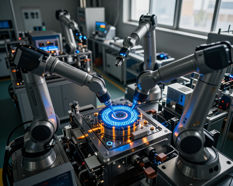 High-tech semiconductor manufacturing scene