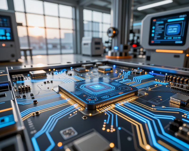 Futuristic AI Technology Hub