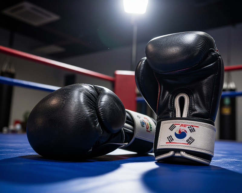Boxing Gloves on Ring