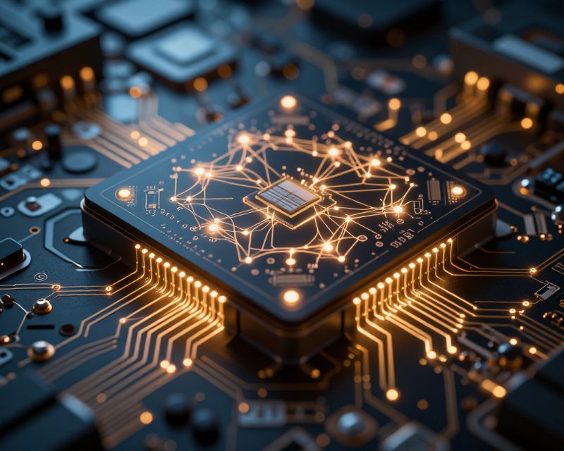 Futuristic AI Semiconductor Concept