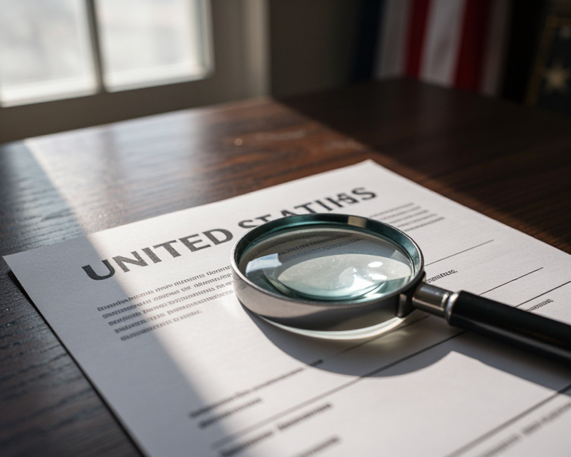 Symbolic US Immigration Document