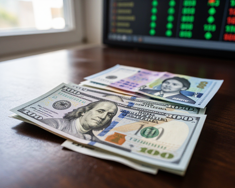 Dollar and Won Exchange Rate Concept